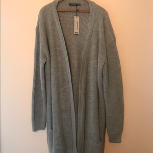 Grey Knit Duster Cardigan